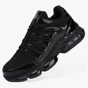 Men’s Steel Toe Work Shoes – Size 8 – Black – Lightweight & Slip-Resistant